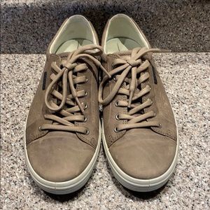 Ecco Taupe Suede Lace up Sneakers